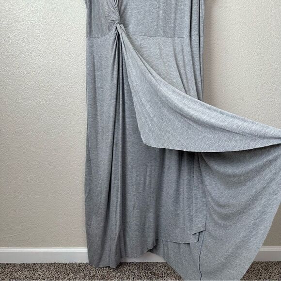 Roaman’s Gray Asymmetrical Knot Front Maxi Dress - Picture 5 of 12